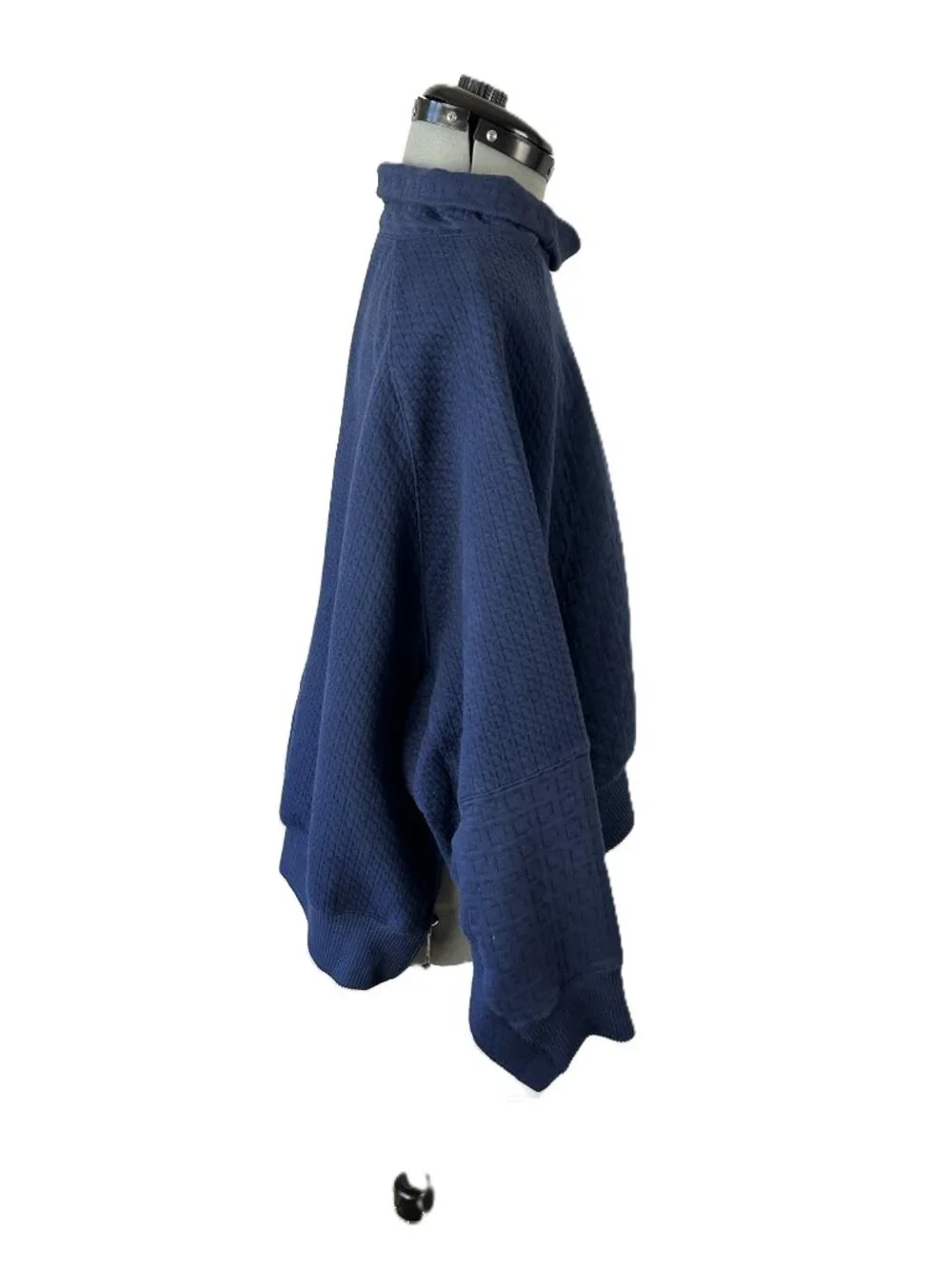 Nike Yoga Therma-FIT Oversized Mock Neck Top S Quilted Blue